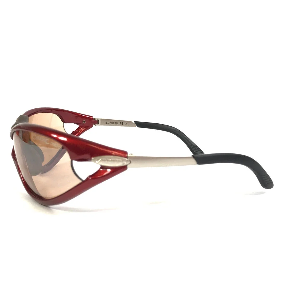 Vintage Alpina Sunglasses Airframe Zero 8.0750.20 S1 Red Silver Light Red Lenses